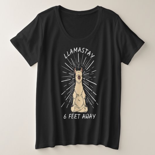 Llamastay 6 feet away social distancing grote maat t-shirt (Design voorkant)