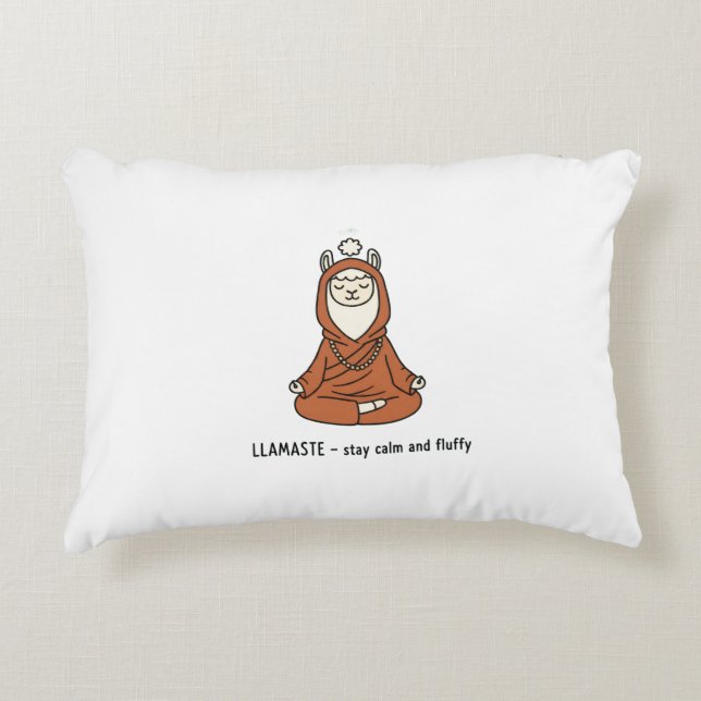 "Llamaste - blijf kalm en fluffy" Accent Kussen (Voorkant)