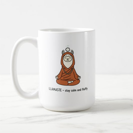 "Llamaste - blijf kalm en fluffy" Koffiemok (Links)