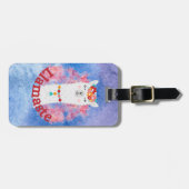 Llamaste Cheerful Flower Llama Bagagelabel (Voorkant horizontaal)