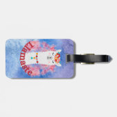 Llamaste Cheerful Flower Llama Bagagelabel (Achterkant horizontaal)