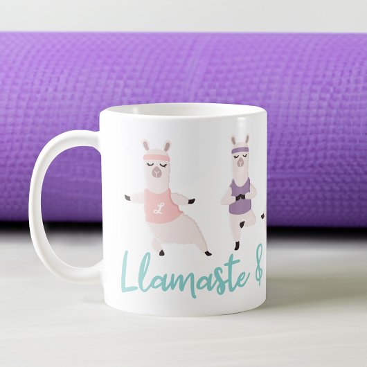 Llamaste & Drink Koffie Yoga Llamas Monogram Koffiemok