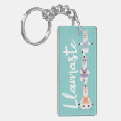 Llamaste | Fun & Cute Yoga Llamas Meditating Sleutelhanger (Voorkant Links)
