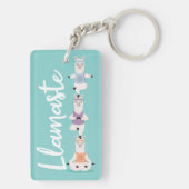 Llamaste | Fun & Cute Yoga Llamas Meditating Sleutelhanger (achterkant)