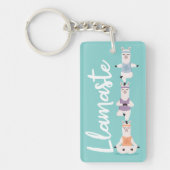 Llamaste | Fun & Cute Yoga Llamas Meditating Sleutelhanger (Voorkant)