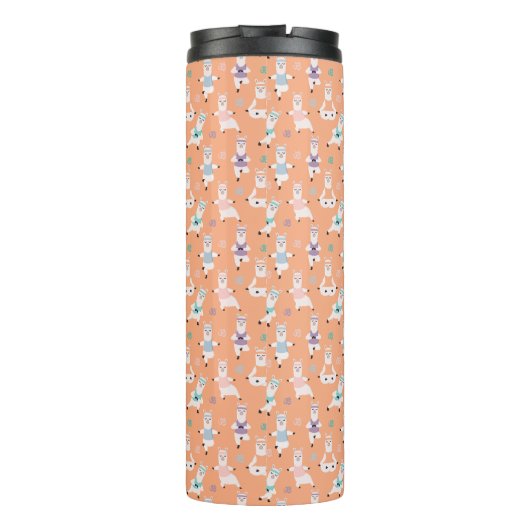 Llamaste | Fun & Cute Yoga Llamas Meditating Therm Thermosbeker (Achterkant)
