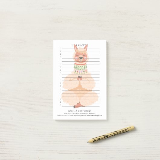 Llamaste | Funny Llama Persoonlijk Post-it® Notes (Op bureau)