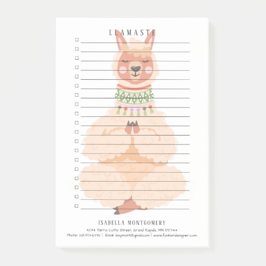 Llamaste | Grappige Llama Persoonlijk Post-it® Notes (Voorkant)