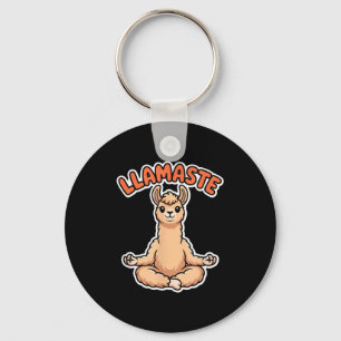 Llamaste Grappige Mediterende Lama Schattige Yoga Sleutelhanger