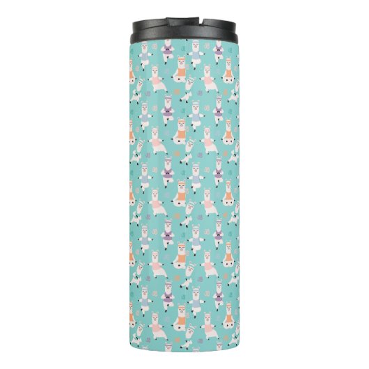 Llamaste | Leuke & Schattigee Yoga Llama's Mediter Thermosbeker (Achterkant)