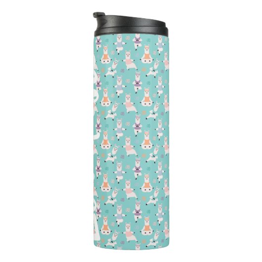 Llamaste | Leuke & Schattigee Yoga Llama's Mediter Thermosbeker (Geroteerd rechts)