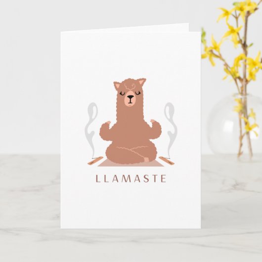 Llamaste - Llama Meditation Design Kaart (Gele Bloem)