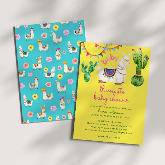 Llamaste - Llama Mexicaans Kleurrijk Baby shower Kaart
