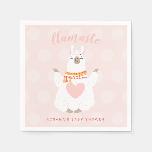 Llamaste Llama Yoga Baby shower Paper Servet (Voorkant)