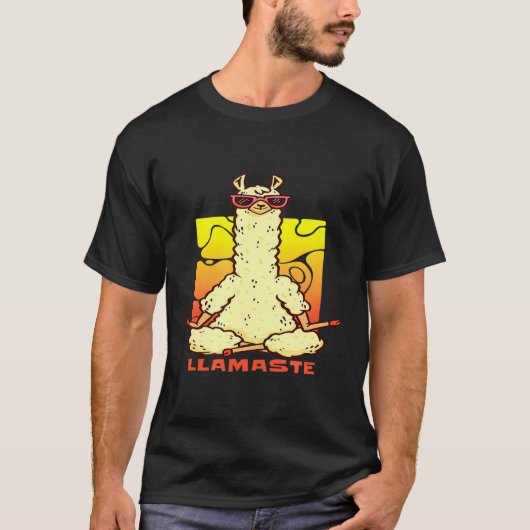 Llamaste Mediterende Lama Nieuwigheid T-shirt (Voorkant)