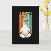 Llamaste Namaste Yoga Cute Llama Alpaca Kaart (Gele Bloem)