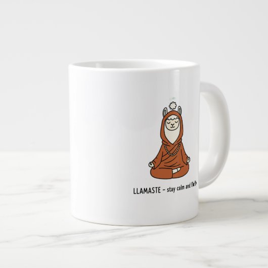 "Llamaste - stay calm and fluffy" Grote Koffiekop (Voorkant rechts)