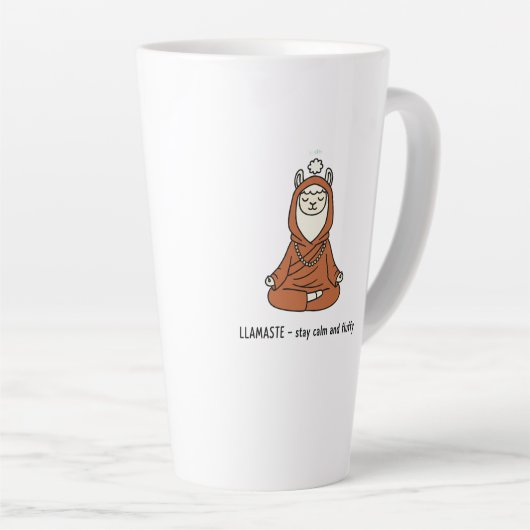 "Llamaste - stay calm and fluffy" Latte Mok (Rechterhoek)