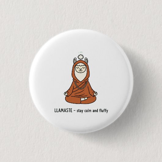 "Llamaste - stay calm and fluffy" Ronde Button 3,2 Cm (Voorkant)
