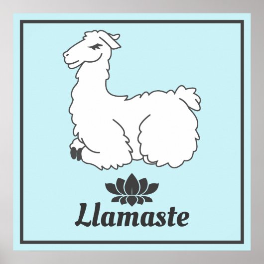 Llamaste White Llama & Lotus Poster (Voorkant)