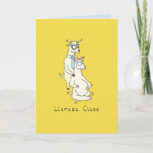 Llamaze Class - Funny Llamas bij Lamaze Pun Kaart