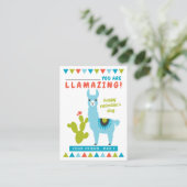 Llamazing Blue Llama Boys Classroom Valentijns Visitekaartje (Staand voorkant)