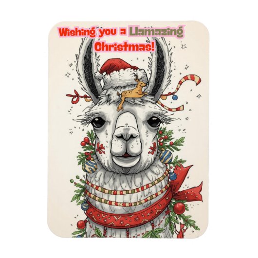 LLamazing Christmas Llama Holiday Magneet (Verticaal)