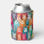 Llamazing Fiesta Stubby Holder, Rainbow Llama Blikjeskoeler (Blikje Voorkant)