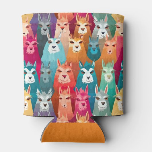 Llamazing Fiesta Stubby Holder, Rainbow Llama Blikjeskoeler (Achterkant)