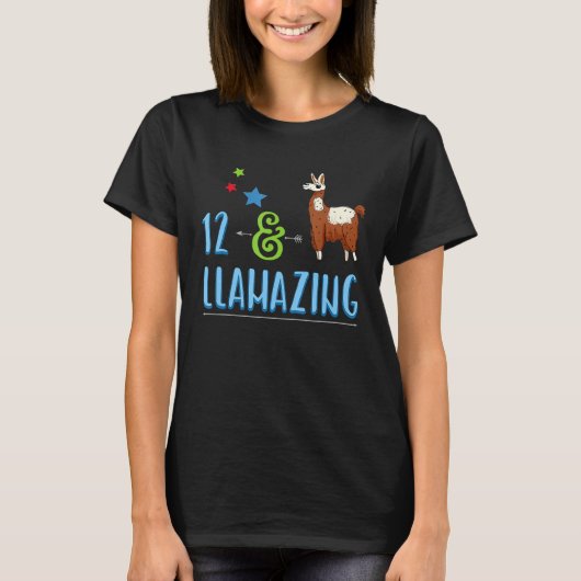 Llamazing Llama 12th Birthday T-shirt (Voorkant)