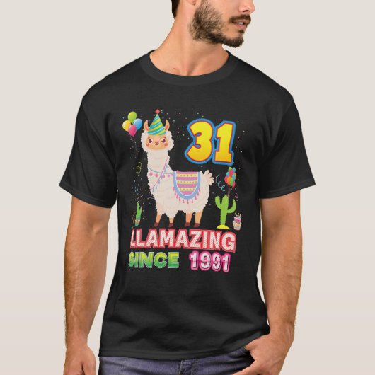 Llamazing Since 1991 Amazing Llama 31St Birthday 3 T-shirt (Voorkant)