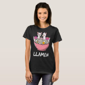 Llamen Llama Eating Ramen T-shirt (Voorkant volledig)
