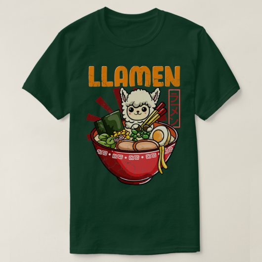 Llamen Llama Ramen T-shirt (Design voorkant)