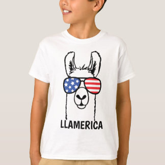 Llamerica, Funny Lllama kinder shirt, 4 juli T-shirt