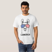 Llamerica, Funny Lllama shirt, 4 juli, Verenigde S T-shirt (Voorkant volledig)