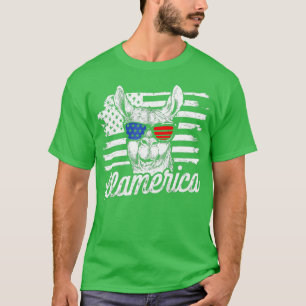 Llamerica Patriotic Llama Funny Llama 4 juli T-shirt