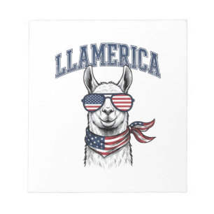 Llamerica Patriottische Lama Vintage Gravure T-Shi Notitieblok