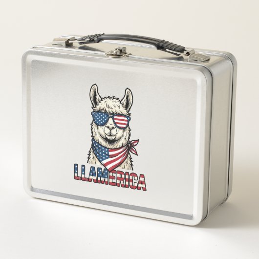 Llamerica Patriottische Lama Vintage Vector Ontwer (Voorkant)