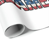 Llamerica Patriottische Lama Vintage Vector Ontwer Cadeaupapier (Rol Hoek)