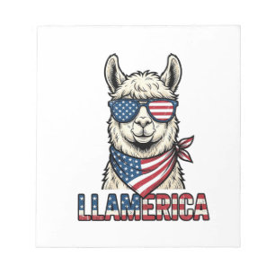 Llamerica Patriottische Lama Vintage Vector Ontwer Notitieblok