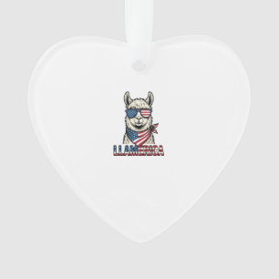 Llamerica Patriottische Lama Vintage Vector Ontwer Ornament