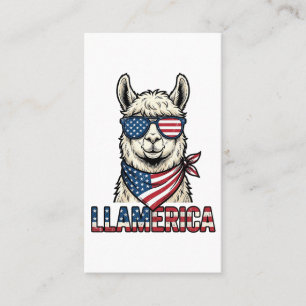 Llamerica Patriottische Lama Vintage Vector Ontwer Visitekaartje
