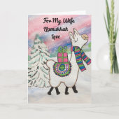 Llamukkah voor mijn vrouw Happy Hanukkah Holiday Kaart (Voorkant)