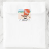 Llanbedrog Beach, Gwynedd Wales zeeposter Vierkante Sticker (Tas)