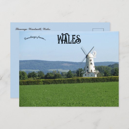 Llancayo Windmill Wales  Briefkaart (Voorkant / Achterkant)
