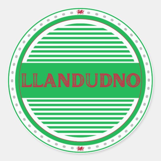 Llandudno City Pride Embleem – Welshe Identiteit Ronde Sticker (Voorkant)