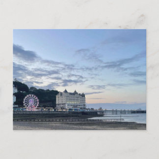 Llandudno Pier bij schemering Briefkaart