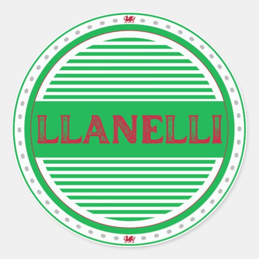 Llanelli City Pride Embleem – Welshe Identiteit Ronde Sticker (Voorkant)