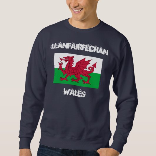 Llanfairfechan, Wales met Welsh flag Trui (Voorkant)