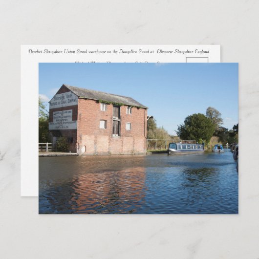 Llangollen Canal Ellesmere England Briefkaart (Voorkant / Achterkant)